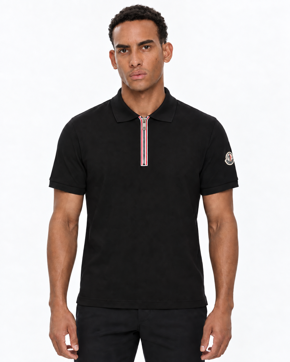 MNCLR Half-Zip Piqué Cotton Shirt - Black