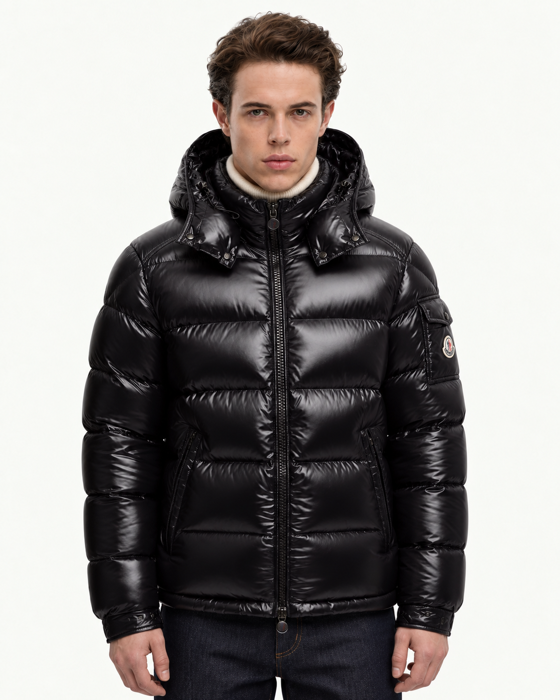 MNCLR Maya Hooded Short Down Jacket - Black